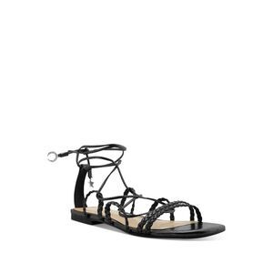 SCHUTZ Womens Black Braided Strappy Lunah Square Toe Gladiator Sandles 8.5